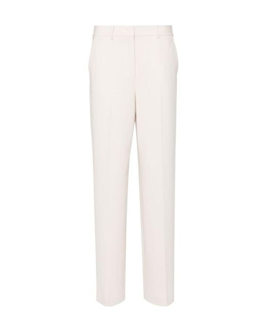 Theory White Admiral Crepe Straight-Leg Pants