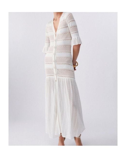 Liu Jo White Openwork Maxi Dress