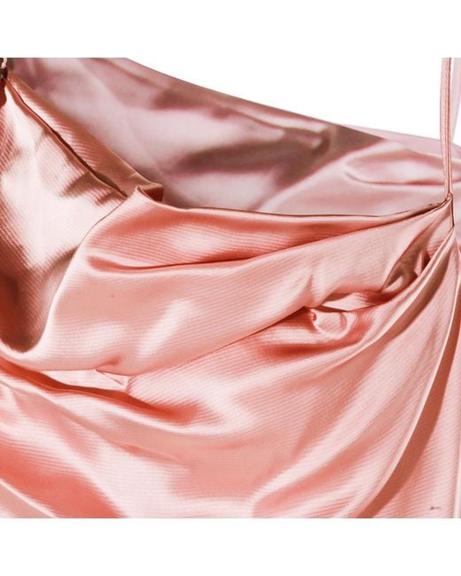 Blumarine Pink Butterfly-Detail Draped Dress