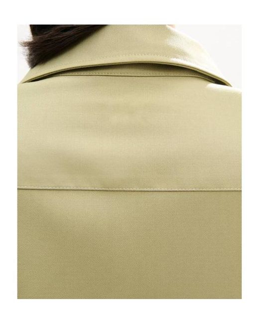 KENZO Green Logo Embroidered Buttoned Overshirt