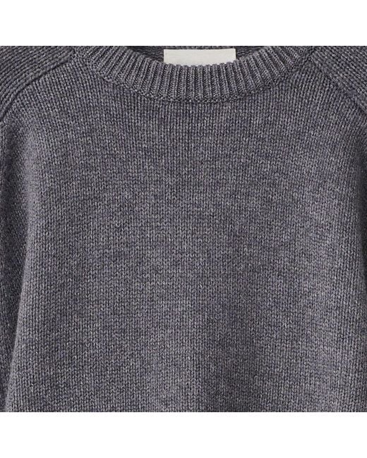 Lisa Yang Gray Long-Sleeved Crew Neck Sweater