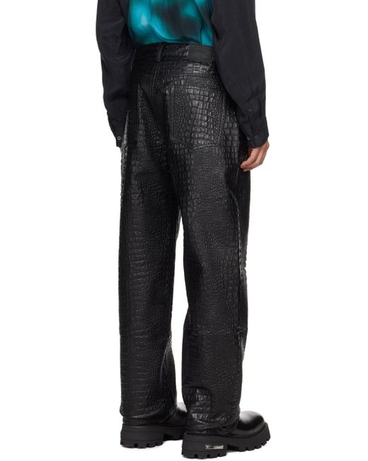 Eytys Black Embossed Straight Leg Pants for men