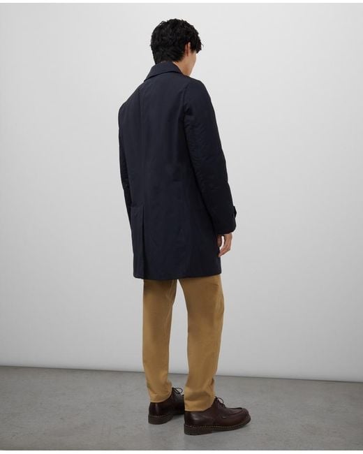 Aspesi Blue Lapel Long-Sleeved Coat for men