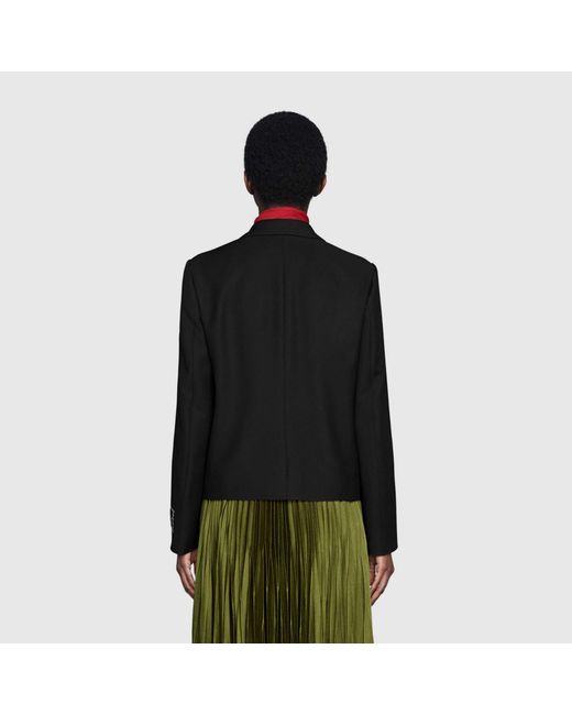 Gucci Black Patch Detail Single-Breasted Blazer