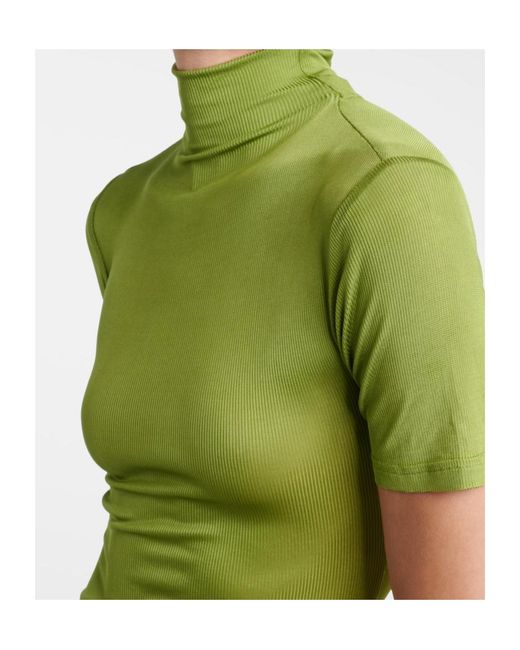 Christopher Esber Green Pleated Detail Dress