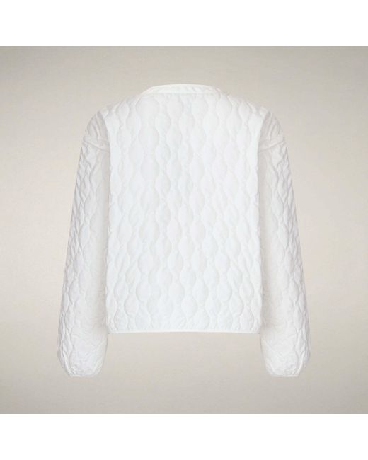 Save The Duck White Quilted-Pattern Jacket