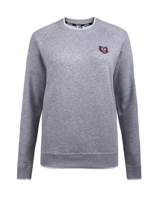 KENZO Blue Tiger Head Embroidery Knitted Pullover
