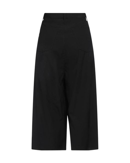 Balenciaga Black Simple Solid-Color Wide-Leg Pants