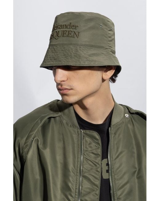 McQueen Green Reversible Bucket Hat for men