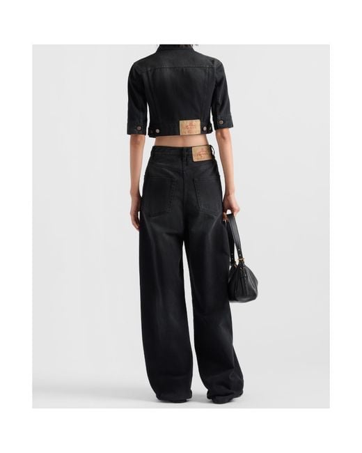 Prada Black Cropped Denim Jacket