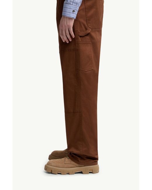 Moncler Brown Logo Patch Straight-Leg Trousers for men
