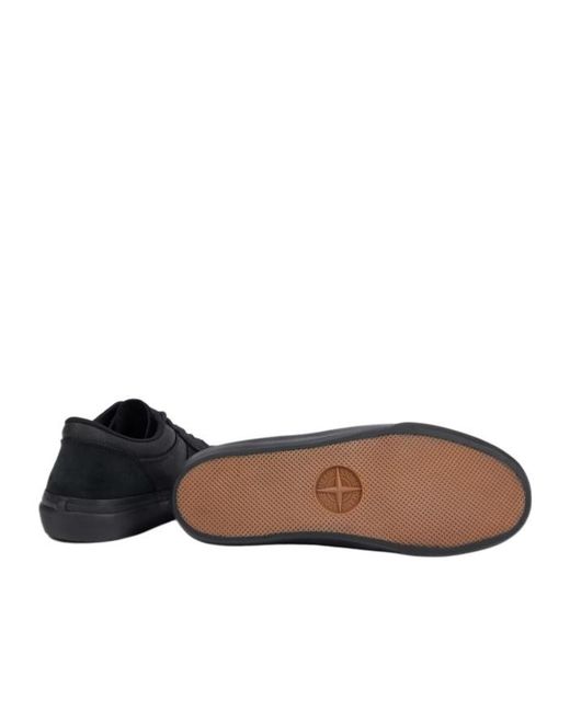 Stone Island Black Low-Top Trainers With Compass Logo Patch for men