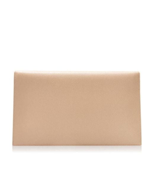 Saint Laurent Natural Logo Clamshell Clutch