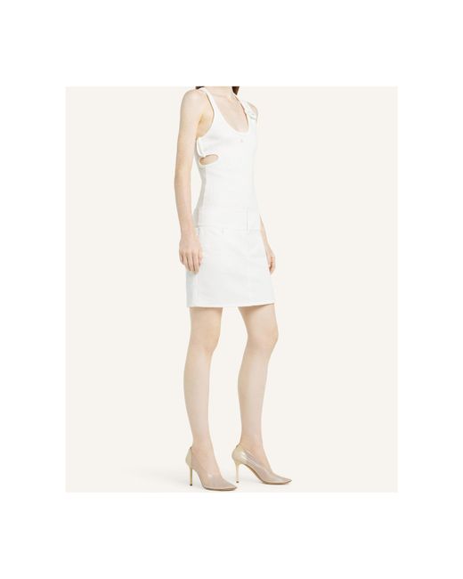 Courreges White Courrèges 90's Ribbed Cut-Out Detailed Tank Top