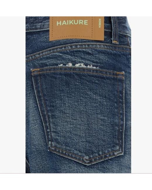 Haikure Blue Korea Short Flared Jeans