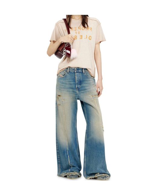 DIESEL White Ily Logo-Print T-Shirt