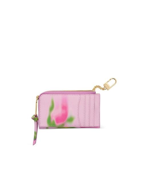 Marc Jacobs Pink Printed Zip-Around Wallet