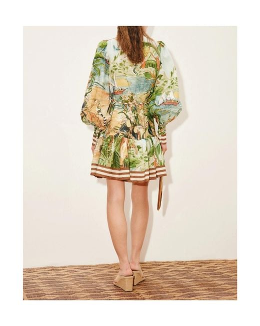 ALÉMAIS Yellow Toucan Tango Mini Dress