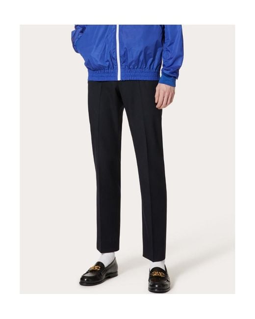 Valentino Blue Slim Cut Tailored Trousers for men