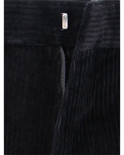 Prada Blue Triangle Logo Corduroy Trousers for men