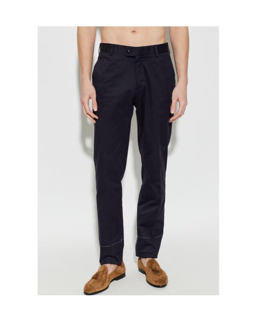 Brioni Blue Pienza Straight-Leg Pants for men