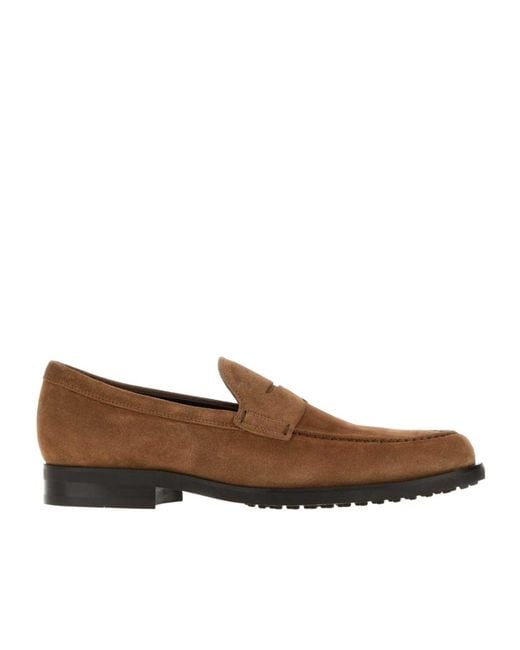 Tod's Brown Penny Rubber-Sole Loafers for men