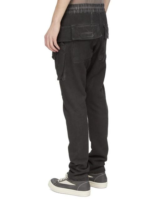 Rick Owens Black Drawstring Casual Pants for men
