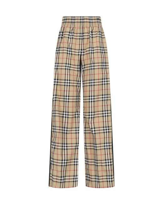 Burberry Natural 'check' Wide Pants