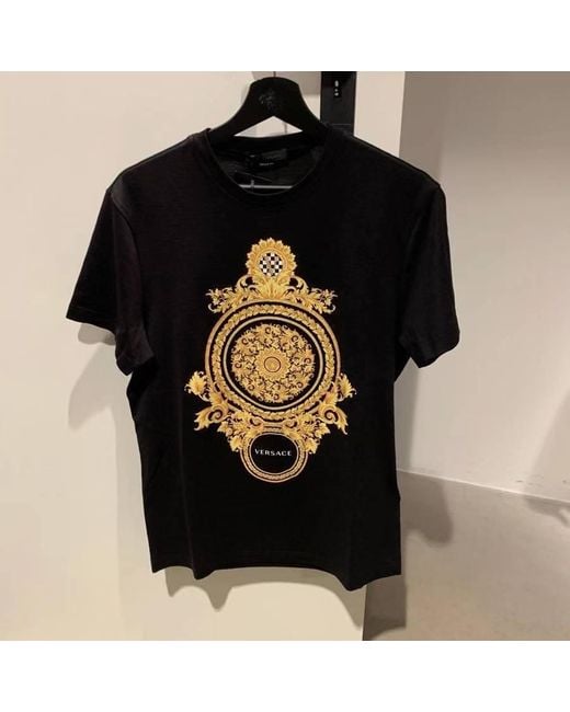 Versace Black Barocco Printed T-Shirt for men