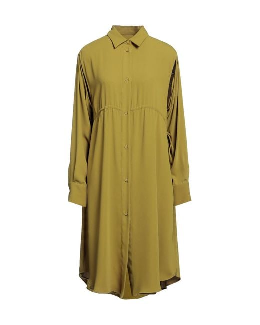 MM6 by Maison Margiela Green Solid Color Shirt Dress