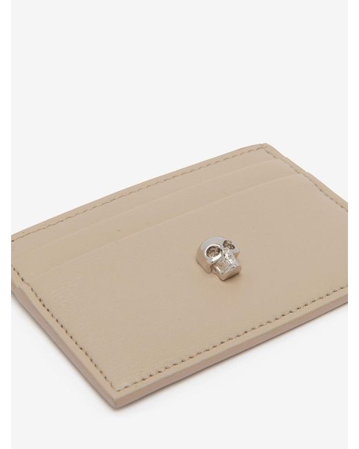 McQueen Gray Skull Stud Cardholder