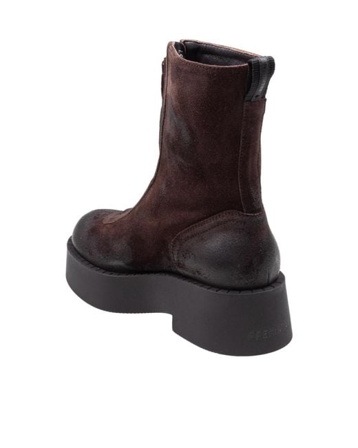 Premiata Brown Zippered Ankle Boots