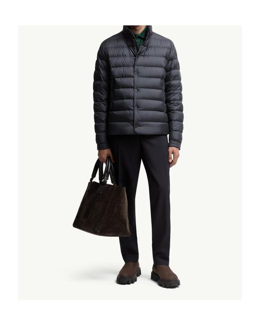 Moncler Blue Lyco High-Neck Quilted Jacket for men