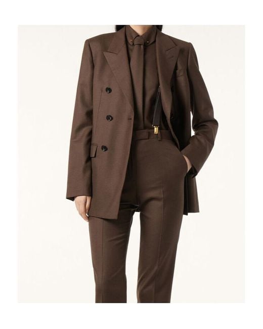 Loro Piana Brown Double-Breasted Blazer