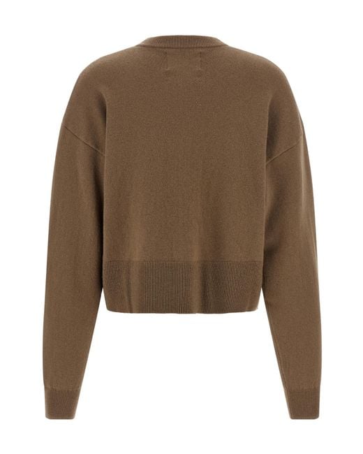 Extreme Cashmere Brown Crew-Neck Cardigan