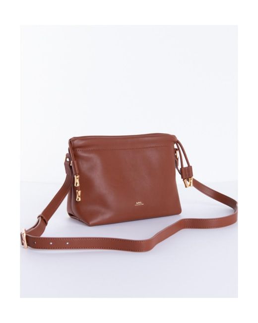 A.P.C. Red Ninon Logo Embossed Mini Shoulder Bag