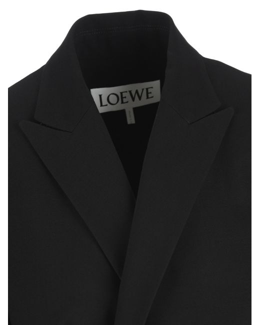 Loewe Black Wool Draped Blazer