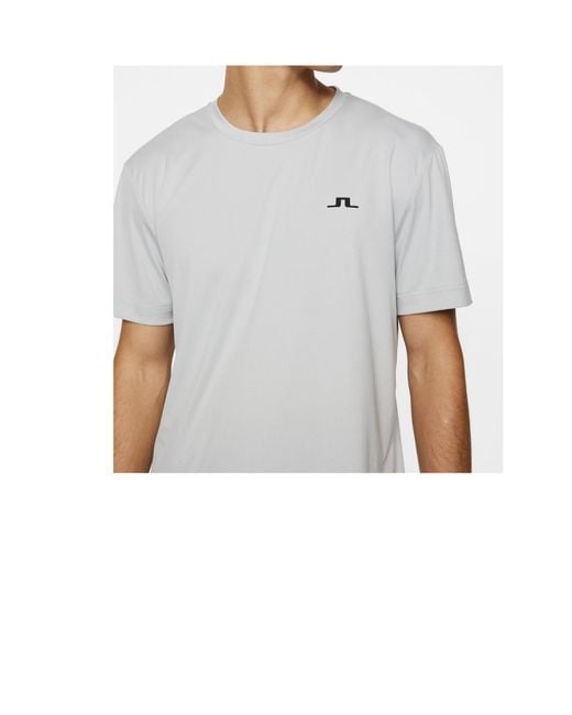 J.Lindeberg Gray Crew Neck Short-Sleeved T-Shirt for men