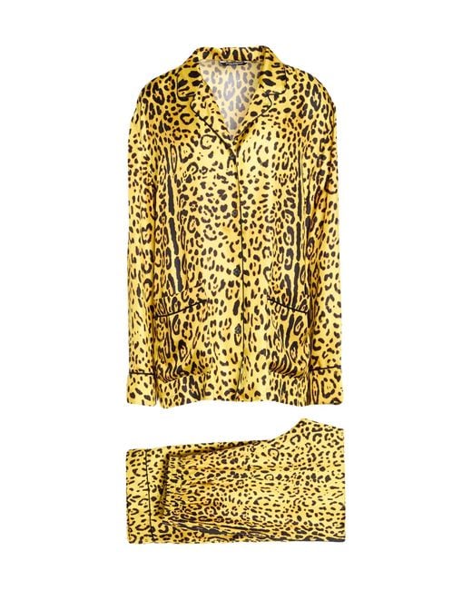 Dolce & Gabbana Metallic Leopard Print Sleepwear