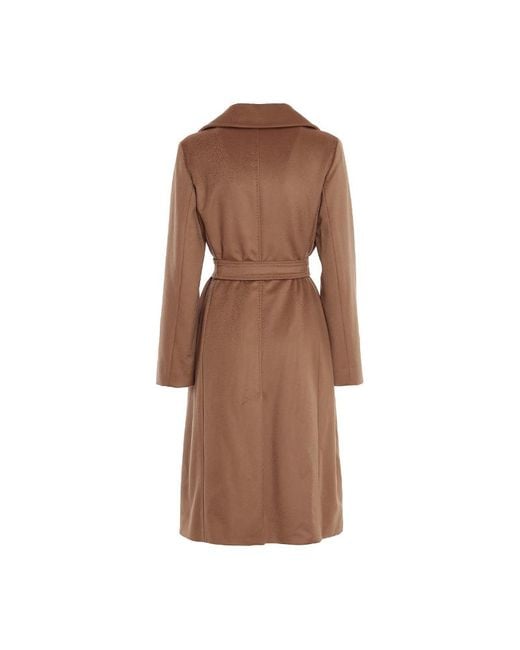 Max Mara Brown Studio Bcollag Belted Long-Sleeved Coat