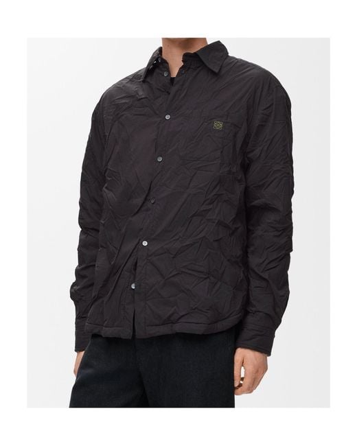 Loewe Blue Crinkled Effect Shirt for men