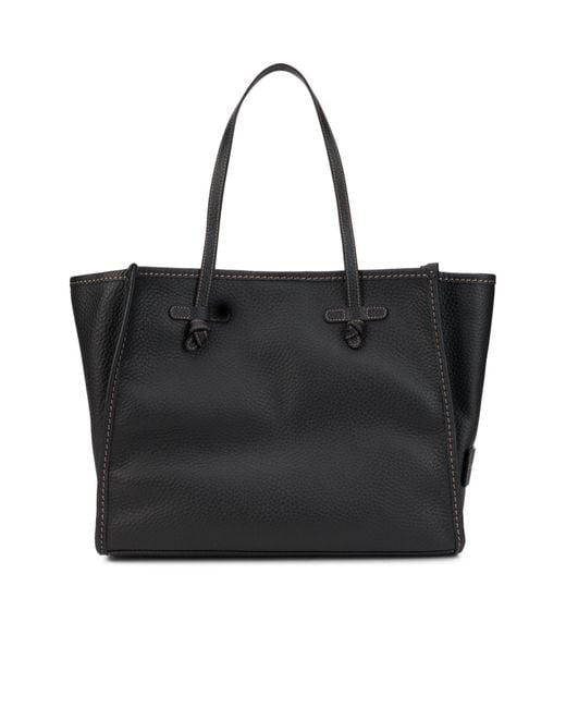 Gianni Chiarini Black Marcella Grained Leather Tote Bag