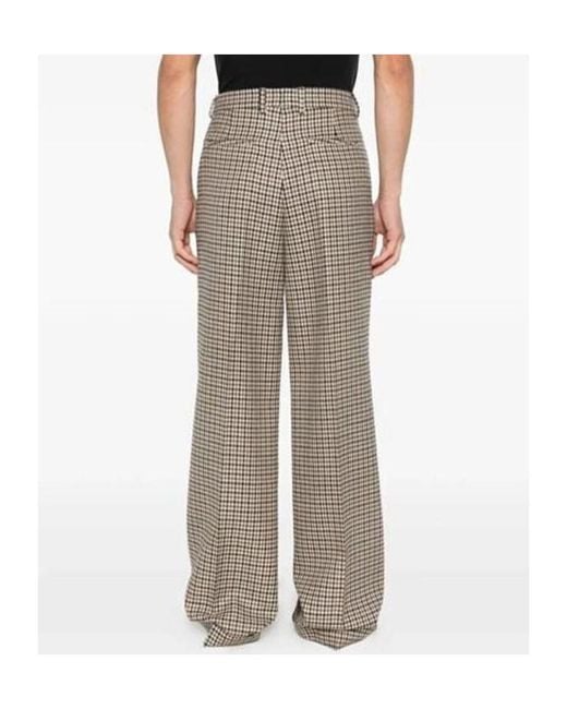 Valentino Gray Houndstooth Pleat Trousers for men