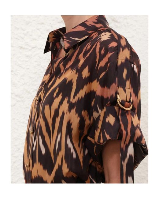 Zimmermann Brown Printed Shirt