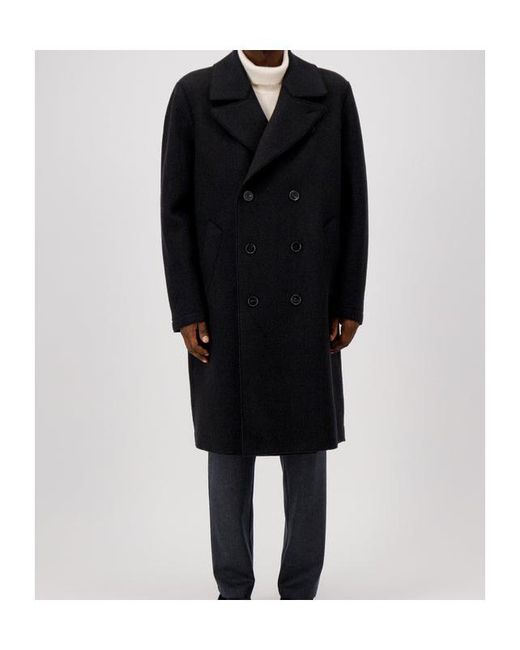 Harris Wharf London Black Double-Breasted Wool Coat for men