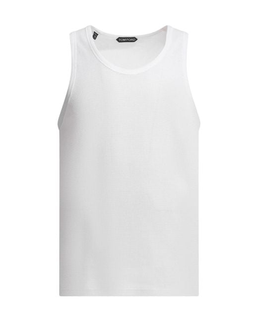 Tom Ford White Perforated Tank Top for men