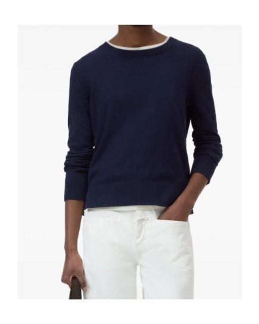 Closed Blue Long-Sleeve Crew-Neck Sweater