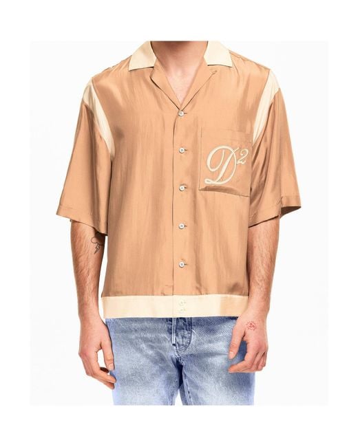 DSquared² Natural Button-Down Short-Sleeved Shirt for men