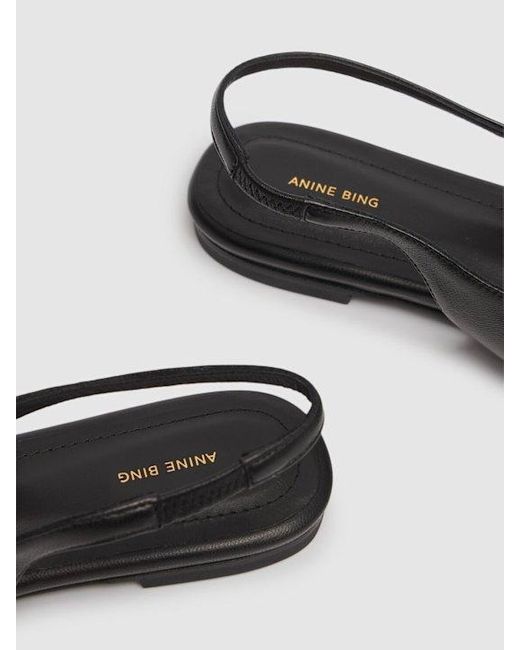 Anine Bing Black Open-Heeled Flats