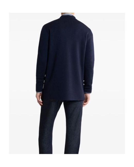 Etro Blue Single-Breasted Wool Jacket With Embroidered Logo for men